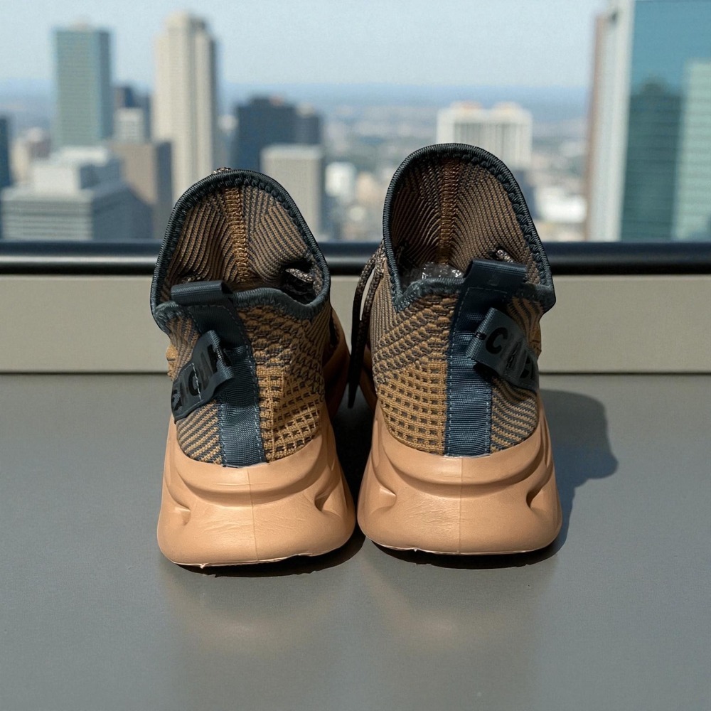 Men's Brown‎ and Blue Athletic Shoes with Mesh Upper and Sporty Design Size 8 - Picture 10 of 14